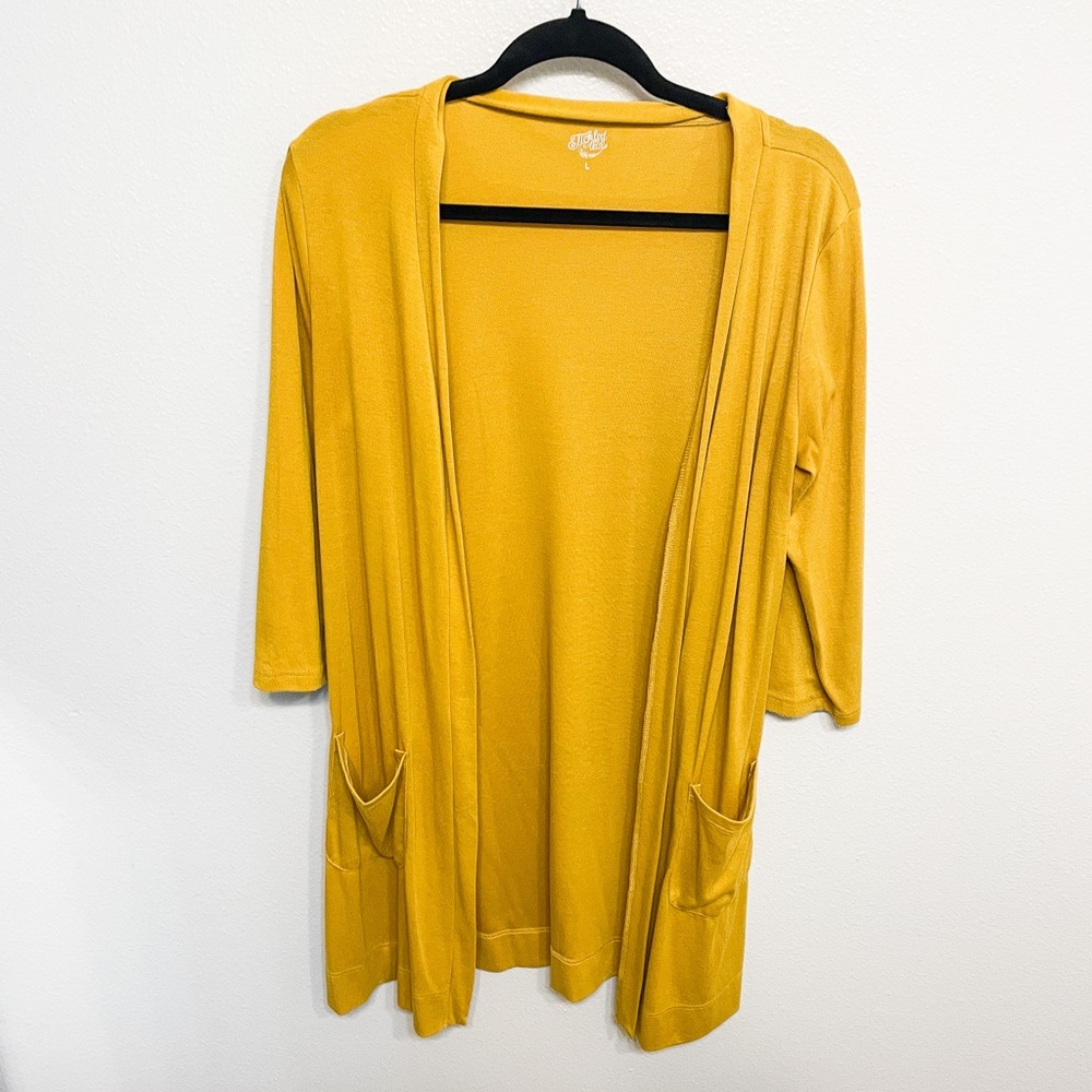 Long Mustard Cardigan sz. L